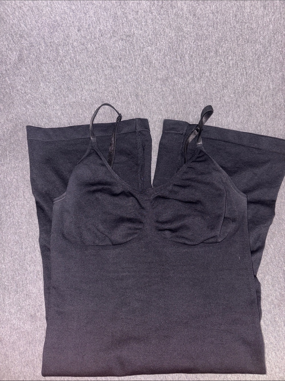Seamless Black Built-In Cup ShapeWear with Adjustable Straps